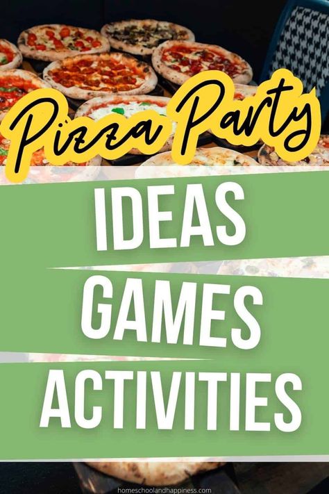 Pizza Party Ideas and Activities Valentines Pizza Party Ideas, Outdoor Pizza Party Ideas, Make Your Own Pizza Party Ideas, Pizza And Wine Party Ideas, Italian Party Games For Adults, Free Pizza Party Printables, Pizza Party For Adults, Pizza Party Games For Kids, Italian Themed Party Games