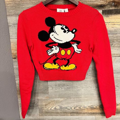 New Trendy Disney Mickey Mouse X Forever 21 Collab (Nwt) Mickey & Co Sweater Cropped Style Exclusive Collection Bright Red, Black, & White Small Lovingly Used; Great Condition...Only Worn Once For Event Will Only Communicate W/I Poshmark (Not Email) Sweater Cropped, Sweater Crop, Forever 21 Sweater, Cropped Style, Disney Mickey Mouse, Cropped Sweater, Exclusive Collection, Disney Mickey, Bright Red