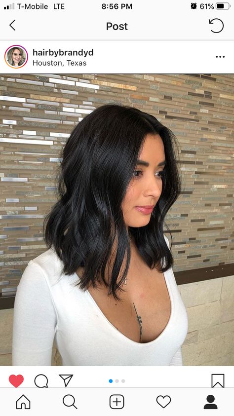 Peekaboo Colors, Shoulder Length Haircut Ideas, Hair Color For Dark Hair, Color For Dark Hair, Black Hair Haircuts, Shoulder Length Black Hair, Shoulder Length Haircut, Medium Black Hair, Dark Black Hair