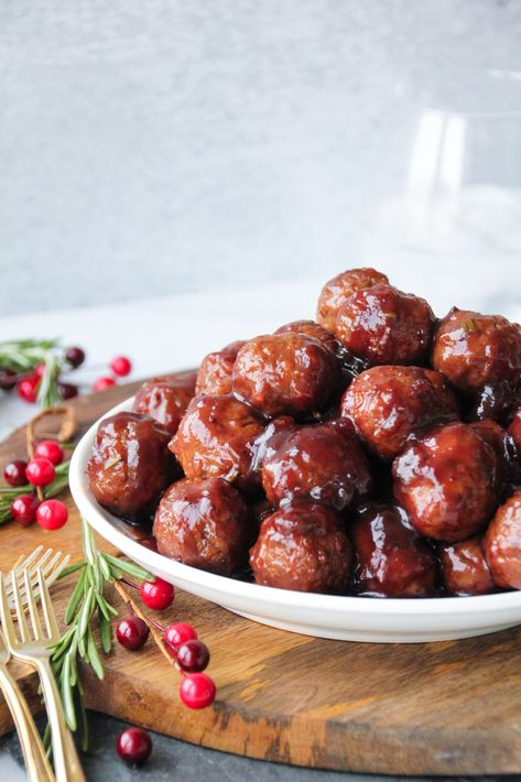 Cranberry Balsamic Meatballs | Simek's | Eat Good. Do Good.Simek's | Eat Good. Do Good. Cranberry Meatballs Crockpot, Balsamic Meatballs, Roasted Almonds Recipe, Bacon Wrapped Meatballs, Rosemary Turkey, Cranberry Meatballs, Balsamic Sauce, Spicy Southern Kitchen, Meatballs And Gravy