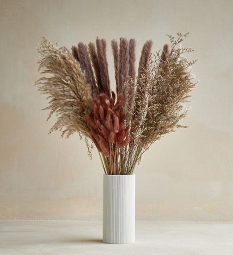 Brown Pampas Set includes 4 types of some of the most popular dried grasses, pampas grass, bunny tails, reed grass, preserved limonium, that can be mixed and trimmed in any way they like. Dried arrangement will last for over a year with no watering required. Dried Ivory Pampas Set arrives beautifully wrapped. The vase is not included. Approx. length: 22"-25" | Brown Pampas Set includes 4 types of some of the most popular dried grasses, pampas grass, bunny tails, reed grass, preserved limonium, t Brown Pampas, Bunny Tails, Gift Delivery, Bunny Tail, Delivery Gifts, Seasonal Gifts, Pampas Grass, Grasses, Flower Delivery