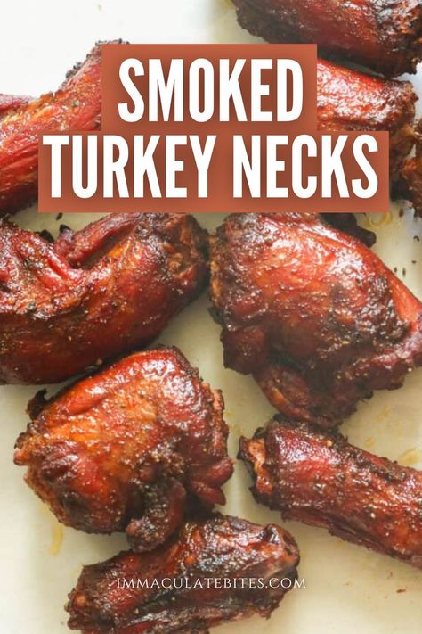 Easy Family Dinner Ideas - Smoked Turkey Necks. Deep Fried Turkey Wings, Wings Recipe Grilled, Smoked Turkey Necks, Turkey Neck Recipe, Smoked Turkey Wings, Barbecue Side Dishes, Bbq Turkey, Roast Turkey Recipes, Smoked Turkey Breast