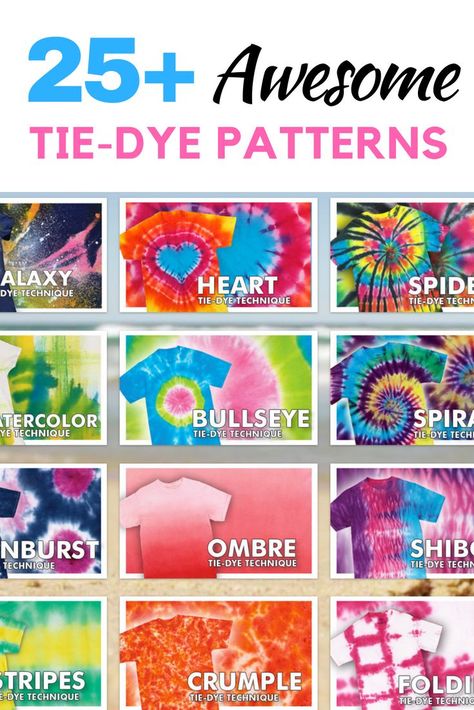 25+ Tie Dye patterns you can totally make NOW! Tie dye basics to advanced tie dye techniques ... get it all at TieDyeYourSummer.com. And find more TIE DYE inspo at #TieDyeYourSummer ... #tiedye #tuliptiedye #tiedyecrafts #tiedyeshirt #summerfun #summercrafts #Crafts #DIY #refashion #fabricdye #dye Tie Dye Folding Techniques, Tulip Tie Dye, Tie Dye Shirts Patterns, Tye Dye Patterns, Tie Dye Birthday, Diy Tie Dye Techniques, Diy Tie Dye Designs, Tie Dye Patterns Diy, Diy Tie Dye Shirts