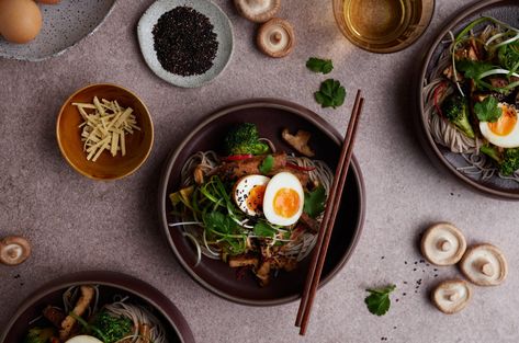 Japanese Tamari Eggs with Tofu Soba Noodle Stir-Fry Soba Noodle Stir Fry, Farmer Recipes, Health Benefits Of Eggs, Noodle Stir Fry, Egg Benefits, Soft Egg, Soba Noodle, Boiled Vegetables, Spinach Curry