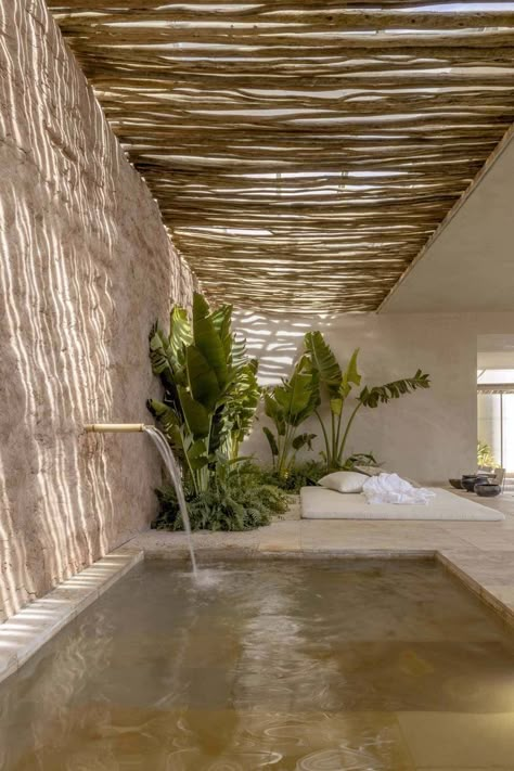 Earthy Pool Design, Indoor Natural Pool, Tulum Spa, Earthy Spa, Indoor Swimming Pool, Diy Home Decor Dollar Store, Love Of Life, Outdoor Spa, Spa Design