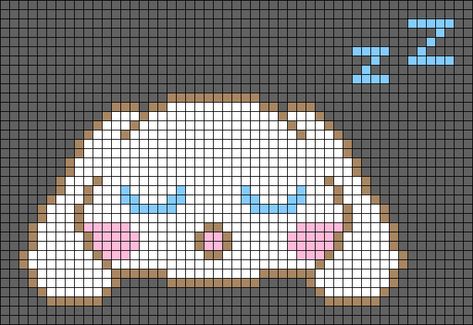 Cinnamoroll Cross Stitch Pattern, 32x32 Pixel Art Grid, Pixel Art Grid, Kandi Patterns, Sanrio Cinnamoroll, Tapestry Crochet Patterns, Pixel Pattern, Pixel Art Pattern, Diy Crochet Projects