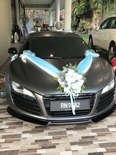 Satin dark gray Audi R8 wedding car 3M wrap Wedding Sports Car, Mens Haircuts, Dark Wedding, Mens Haircuts Fade, Top Cars, German Cars, Black Wedding, Audi R8, Car Design