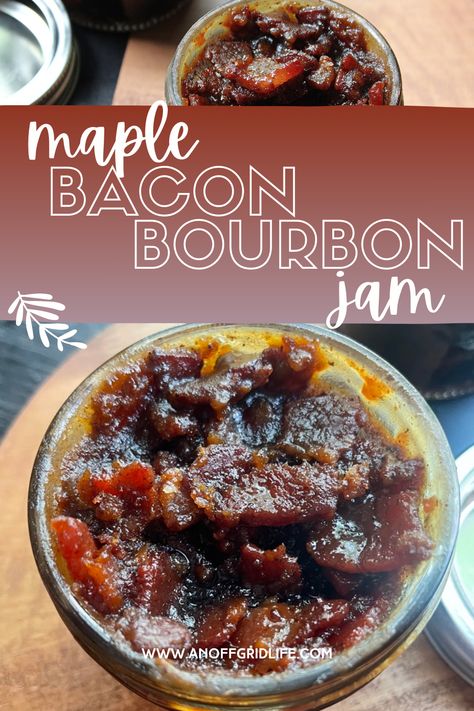 Maple Bacon Bourbon Jam in mason jar. Maple Bacon Jam, Bourbon Bacon Jam Recipe, Maple Bacon Onion Jam Recipe, Bourbon Bacon Jam, Maple Bacon Jam Recipe, Bacon Onion Jam Recipe, Prime Rib Sauce, Onion Jam Recipe, Bacon Onion Jam