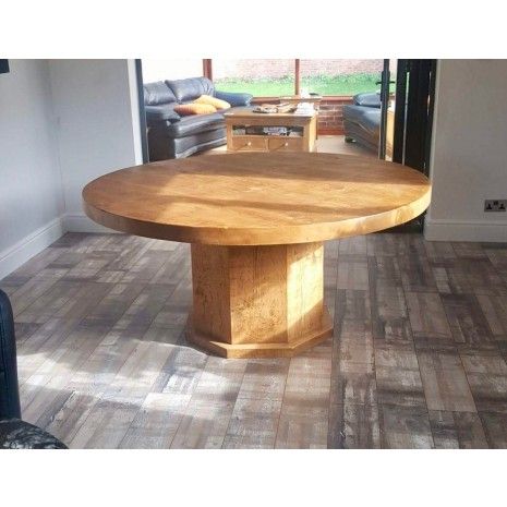 Round Octagonal Base 3" Top Table Octagonal Table, Raw Furniture, Octagon Table, Solid Wood Table, Furniture Finishes, Round Table, Naturally Beautiful, Rustic Elegance, Wood Table