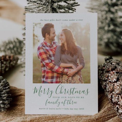 $2.66 | Minimalist Green Family of Three Pregnancy Photo #whimsical typography template k100, rustic holiday pregnancy announcement, minimalist parents to be christmas, simple pregnant photo christmas, calligraphy expecting baby picture, elegant merry christmas from our, soon-to-be family of three, classic first baby photo announcement, green modern handlettering script font, classy country farmhouse year 2022 Pregnancy Announcement Holiday Card, Pregnant Christmas Card, Pregnancy Christmas Card, Pregnancy Announcement Christmas Card, Christmas Card Pregnancy Announcement, Holiday Pregnancy Announcement, Minimalist Parenting, Minimalist Family, Whimsical Typography