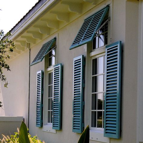 Outside Shutters, Cottage Shutters, Bermuda Shutters, Colonial Shutters, Modern Shutters, Arsitektur Kolonial, Types Of Shutters, Window Shutters Exterior, Bahama Shutters