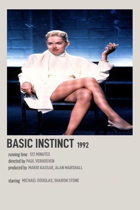 Basic Instinct Movie Poster, Basic Instinct Poster, Cinematic Masterpieces, Dirty Dancing Movie, Minimalist Polaroid Poster, Paul Verhoeven, Movies To Watch Teenagers, Movie Recommendations, Movie Card