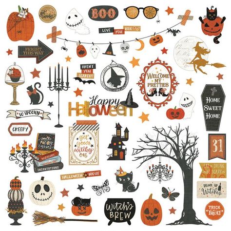 All Hallows Eve Element Stickers - Michelle Coleman - Photoplay Halloween Stickers Printable, Halloween Photo Frames, Harry Potter Disney, 귀여운 음식 그림, All Hallows Eve, Halloween Photos, Halloween Stickers, Photo Booth Props, Halloween Printables