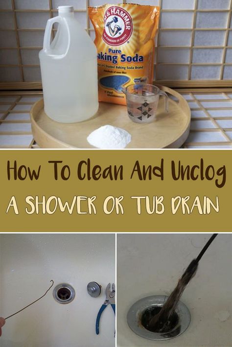 How To Clean And Unclog A Shower Or Tub Drain - Simple Tips for You Clogged Tub Drain Bathtub, How To Unclog A Tub, Diy Drain Unclogger, Borax Cleaner, Unclog Toilet, Clean Drains, Drain Unclogger, Clean Your Bathroom, Homemade Toilet Cleaner