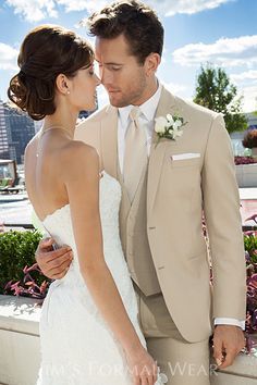 Tan Groomsmen Suits on Pinterest | Men's Wedding Suspenders, Blue Gro… Tan Tuxedo Wedding, Tan Groomsmen Suits, Groomsmen Attire Beach Wedding, Tan Groomsmen, Tan Suit Wedding, Tan Tuxedo, Men Wedding Suits, Tan Wedding, Suspenders Wedding