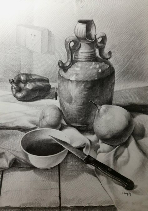 Still Life Pencil Shading, Still Life Sketch, Shading Drawing, Life Sketch, Observational Drawing, Drawing Examples, Charcoal Sketch, Object Drawing, Still Life Drawing