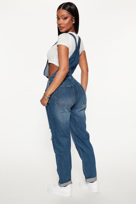 Overall Outfit Black Women, Outfits Uni, Jodie Joe, Overall Outfit, Girls Dress Outfits, Woman Outfit, Fashion Nova Outfits, Aesthetic Fits, Blue Outfit