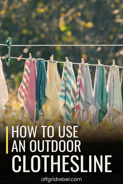 Drying clothes on an outdoor clothesline is not only a practical and eco-friendly alternative to using a dryer but also a nostalgic way to connect with nature. linedrying, clothesline, sundried, outdoor Outdoor Clothesline, Connect With Nature, Drying Clothes, Off Grid Living, Off The Grid, Clothes Line, Buying Guide, Sustainable Living, Being Used