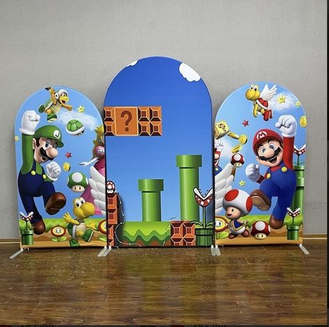 Mario And Luigi Decorations, Super Mario Bros Photo Booth, Mario Stage Design, Mario Kart Backdrop, Mario And Luigi Backdrop, Mario Bros., Mario Bros, Super Mario, Mario