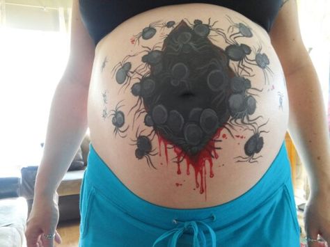 Spider belly! Thank you chantal from amyspartypoppers! Spider Belly Tattoo, Belly Tattoo, Watercolor Tattoo, Tattoos