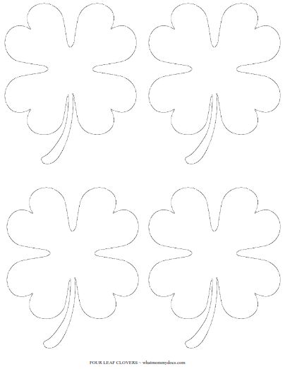 Do you need 4 leaf clover outlines for a St. Patrick's Day craft project? Here are several four leaf clover patterns to print out - large & small templates. Printable Shamrock Template, Letter Stencils Printables, Shamrock Template, St Patricks Day Crafts For Kids, Gift Tag Template, St Patrick's Day Crafts, 4 Leaf Clover, Crafts To Make And Sell, Gift Tags Printable