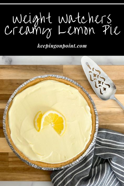 Sugar Free Lemon Pie Recipe, Weight Watchers Pie, Creamy Lemon Pie, Easy Lemon Pie, Keeping On Point, Lemon Pie Recipe, Store Bought Pie Crust, Excited For Summer, Sugar Free Recipes Desserts