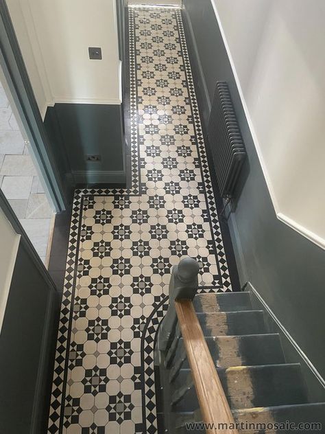 Victorian Floor Tiles - Interior — Martin Mosaic Victorian Tiles London Victorian Tiles Bathroom, Victorian Restoration, Edwardian Hallway, Victorian Hallway Tiles, Victorian Mosaic Tile, Hallway Tiles, Hallway Tiles Floor, Hall Tiles, Entrance Hall Decor