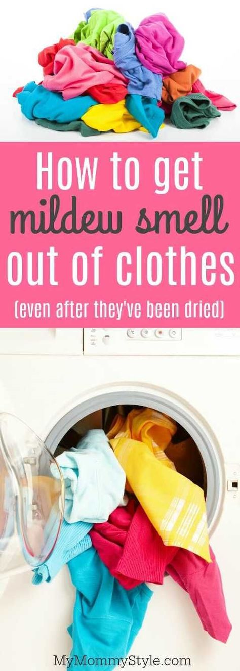 how to get mildew smell out of clothes Remove Odor From Clothes, Mold Smell, Cleaning Diy, Mildew Stains, Cleaning Stuff, Laundry Tips, Easy Cleaning Hacks, Cleaning Tricks, Homemade Cleaning