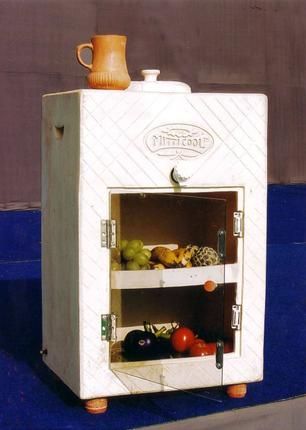 Refrigerator sans electricity - One of several creations by Mansukhbhai Clay Refrigerator, Refrigerator