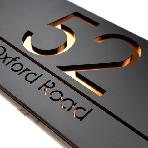 K Smart Sign | Bellissima A4 F31 | Matt Black Personalised House Signs Laser Cut 3d Door Numbers Street Address Number Plaques | 300mm x 160mm (Matt Black & Copper Mirror) : Amazon.co.uk: DIY & Tools Personalized Signs For Home, Door Number Plaques, Copper Mirror, Rose Gold Mirror, Door Numbers, Address Numbers, Piece Sign, Floating House, Acrylic Plaques