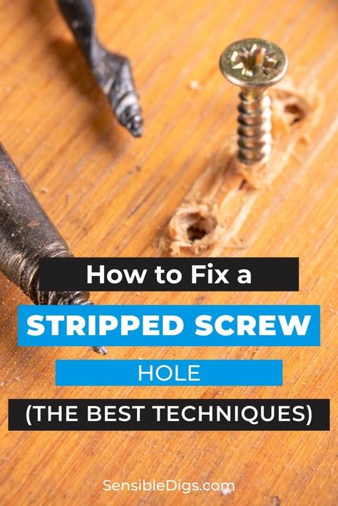 Fixing a stripped screw hole is crucial if you want to reuse the hole. It takes a bit of ingenuity and creativity to achieve satisfactory results, but it can be done. See our informative guide to find out how. How To Fix Stripped Screw Holes In Wood, Stripped Screw Hole, Furniture Screws, Stripped Screw, Diy Handyman, Handy Woman, What To Use, Family Handyman, Hanging Pictures