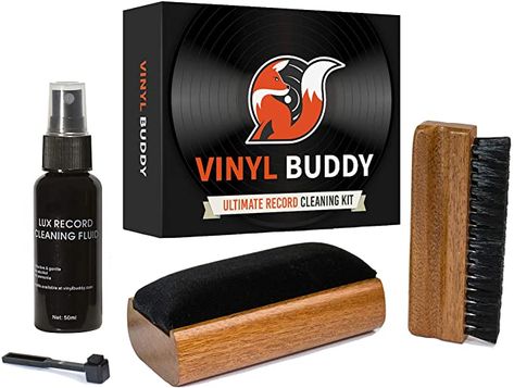 Amazon.com: Vinyl Buddy Record Cleaner Kit 5 Piece Ultimate Cleaning System - Velvet Brush - Nylon Microfiber Brush - Stylus Brush - LP Cleaning Solution - Storage Pouch : Electronics Vinyl Record Cleaning, Clean Vinyl Records, Vinyl Record Holder, Vinyl Display, Lp Storage, Record Cleaner, Turntable Accessories, Brush Storage, Cleaning System