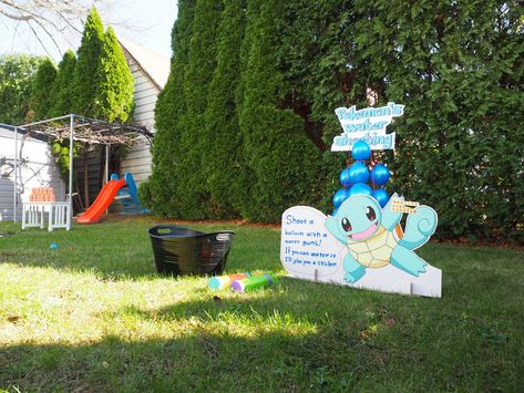 Squirtle Birthday Party, Squirtle Party, Pokemon Themed Party, Pokemon Decor, Pokémon Party, Water Shoot, Pokemon Birthday Party, Pokemon Party, Pokemon Birthday