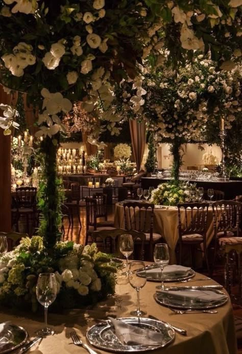 The Party Never Ends, Debut Ideas, Forest Theme Wedding, Enchanted Forest Wedding, Emerald Green Weddings, Dream Wedding Decorations, Dream Wedding Venues, Nice Places, Wedding Chapel