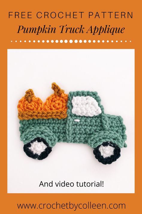 Crochet Halloween Patterns, Crochet Cardigan Ideas, Cardigan Ideas, Crochet Applique Patterns Free, Halloween Applique, Pumpkin Applique, Fall Crochet Patterns, Crochet Halloween, Pumpkin Truck