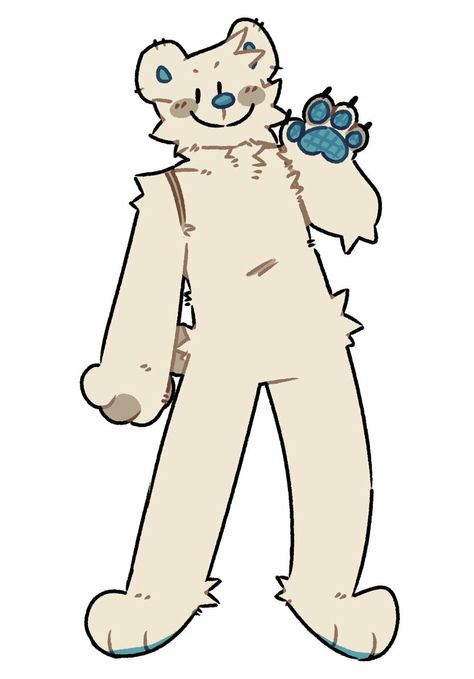 Bear Oc Human, Polar Bear Fursona, Bear Oc Drawing, Goat Fursona, Roblox Oc Drawing, Cute Pose Reference, Bear Fursona, Bear Oc, Bear Character Design