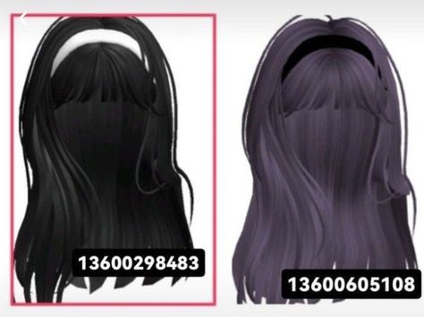 Roblox Codes Purple Hair, Purple Hair Codes For Berry Ave, Putple Hair, Hair Roblox Codes, Hair Roblox, Clothing Studio, Black Hair Roblox, Coding Clothes, Emo Hair