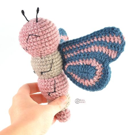 Cloth Butterfly, Butterfly Amigurumi, Butterfly Crochet Pattern, Crocheted Butterfly, Butterfly Crochet, Crochet Butterfly Pattern, Lion Brand Wool Ease, Crochet Butterfly, Crochet Blog