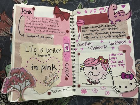 Hello Kitty Journal Page, Little Spaces Journal, Hello Kitty Journal, Ballet Journal, Royal High Outfits Ideas Cheap, Tracker Ideas, Journal Therapy, Bullet Journal Mood Tracker Ideas, Pretty Journals