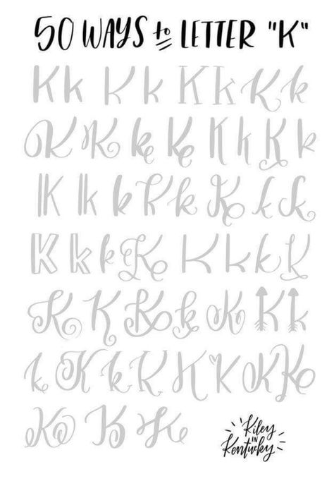 Letter K Brush Lettering Worksheet, Brush Lettering Practice, Hand Lettering Worksheet, Hand Lettering Styles, Lettering Guide, Hand Lettering Practice, Fancy Letters, Hand Lettering Art, Hand Lettering Fonts