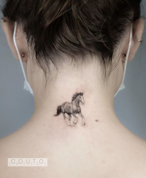 Small Horse Tattoos With Meaning, Small Horse Tattoos For Women, Tiny Horse Tattoo, Horse Tattoos For Women, Horse Tattoo Ideas For Women, Minimalist Horse Tattoo, Equestrian Tattoo, Horses Tattoo, Small Horse Tattoo