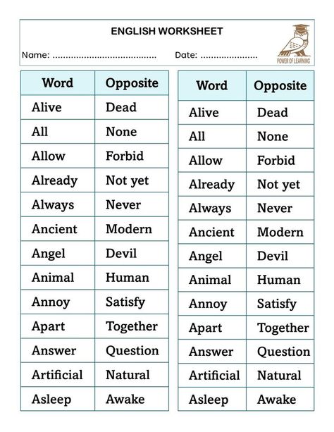 Opposite words English Worksheet #oppositewords Opposites Worksheet, Words English, English Worksheet, Opposite Words, English Writing Skills, Esl Teaching, English Writing, Watercolor Art Lessons, Angel And Devil