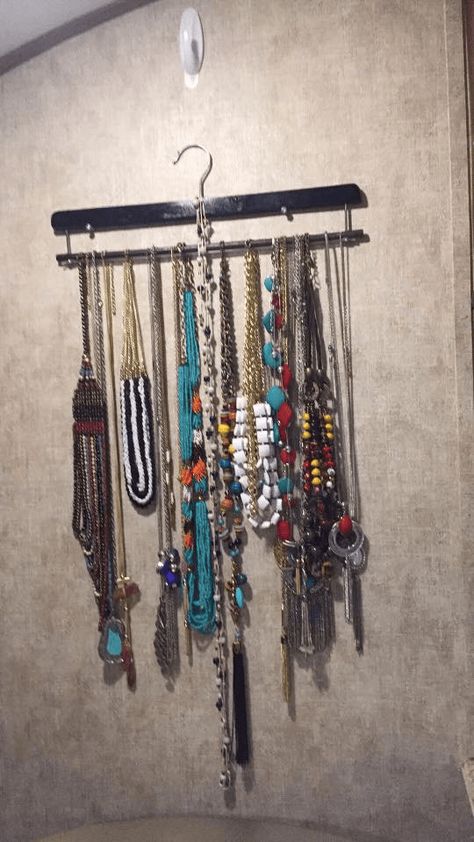 Storing & Organizing Jewelry in a Tiny Space | RV Inspiration Organizing Jewelry, Rv Inspiration, Self Storage Units, Rv Organization, Organization Jewelry, Rv Lifestyle, Chest Freezer, Tiny Space, Self Storage