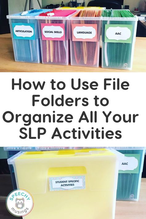 Are you looking for a simple way to organize all your SLP materials in one place? File folder bins have become my all-time favorite way to store materials for speech and language therapy. Learn how I use file folder bins for speech and language activities, where to buy the best file folders for SLP organization, and why these have quickly become my favorite way to store all my materials here. Bins For Organizing, Speech Therapy Organization, Speech And Language Activities, Slp Organization, Speech Therapy Tools, Slp Materials, Speech And Language Therapy, Speech Articulation, School Speech Therapy