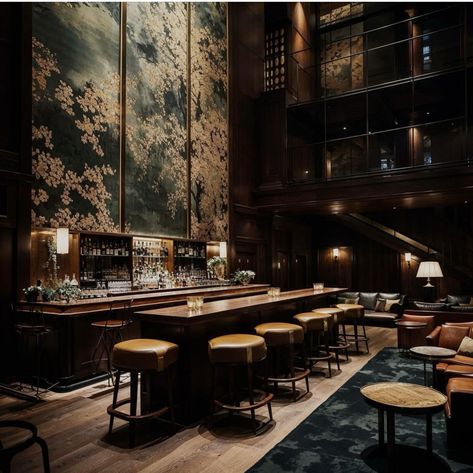 Speakeasy Design, Hotel Bar Design, Prohibition Bar, Speakeasy Style, Dark Bar, Whiskey Room, Home Bar Rooms, Sky Bar, Midtown Manhattan