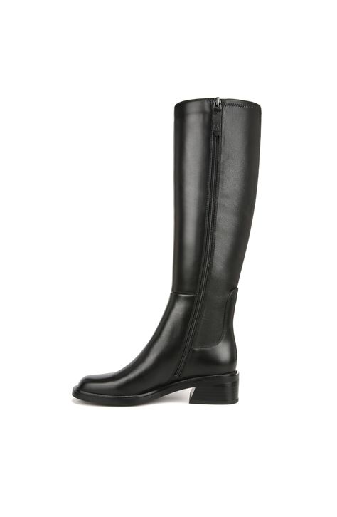 PRICES MAY VARY. Women's knee high boots with Leather/synthetic stretch leather upper Tall boots for women with partially recycled linings with soft + eco-conscious comfort Flat knee high boots with side zipper for easy on/off and comfortable all day wear Modern square toe women's fashion boots 15.75 inch shaft height, 13.39 inch circumference Flat Boots For Women Winter, Knee High Flat Boots Outfit, How To Wear Thigh High Boots, Dress With Black Boots, Tall Black Boots Outfit, Flat Knee High Boots, Wide Calf Tall Boots, Wide Calf Knee High Boots, Women's Knee High Boots