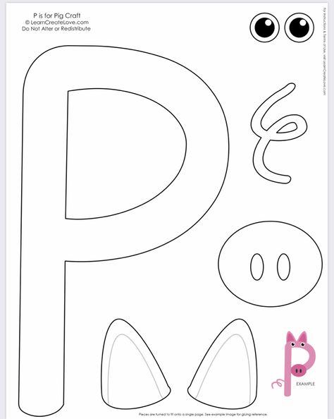 P Is For Pig Preschool, P Is For Pig Craft, Letter P Art Preschool, Letter P Crafts For Kindergarten, Letter P Activities For Toddlers, Letter P Crafts For Toddlers, P Is For Craft, P Crafts For Preschool, P Is For