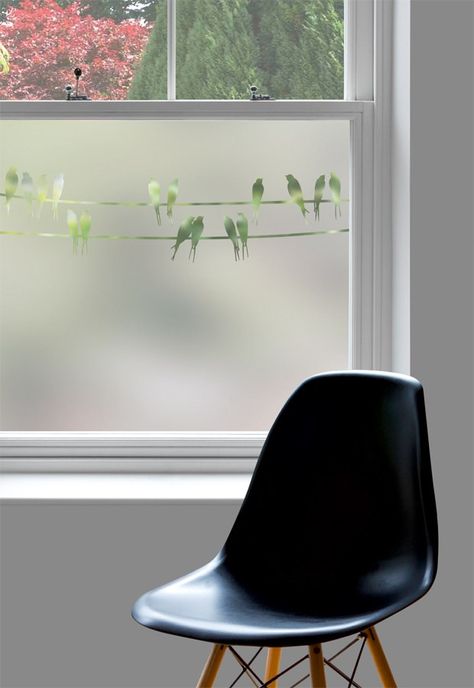 Six ways to use window film | These Four Walls blog Frosted Window Design, Sandblasting Ideas, Frost Film, Glass Film Design, Window Film Designs, Garage Windows, Wall Painting Ideas, Frosted Window, Frosted Window Film