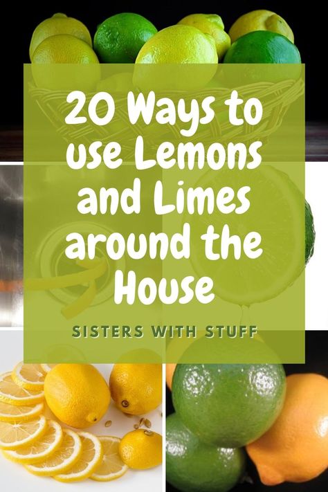 Lemons and Limes are so versatile. They can be used for cooking, baking, cleaning. A great alternative to using chemicals in your home. 20 Tips for using Lemons and Limes around the House. #frugal #frugallife #budgetfriendly #frugalliving #moneysaving #savingmoney #moneysavingtips #budget Uses For Limes, Cleaning With Lemons, Using Lemons, Lime Uses, Storing Lemons, Lemons And Limes, Lemon Uses, Clean Your House, Frozen Lemon