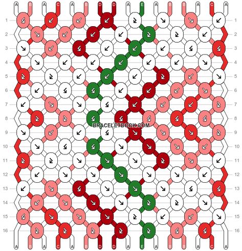 Rose Friendship Bracelet Pattern, Knotted Bracelets, Flowers Heart, Strawberry Mint, Bracelets Patterns, Roses Flower, Knot Bracelet, Soda Pop, Friendship Bracelet Patterns